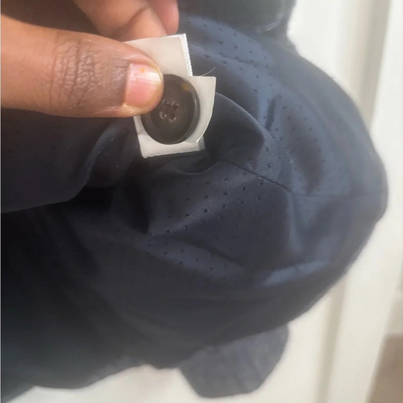 Banana Republic Blazer Womens Blue 14 Double Breasted Crosshatch Tweed Jacket - Picture 6 of 7